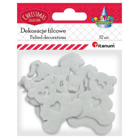Dekoracje filcowe Titanum Świąteczne, 12szt